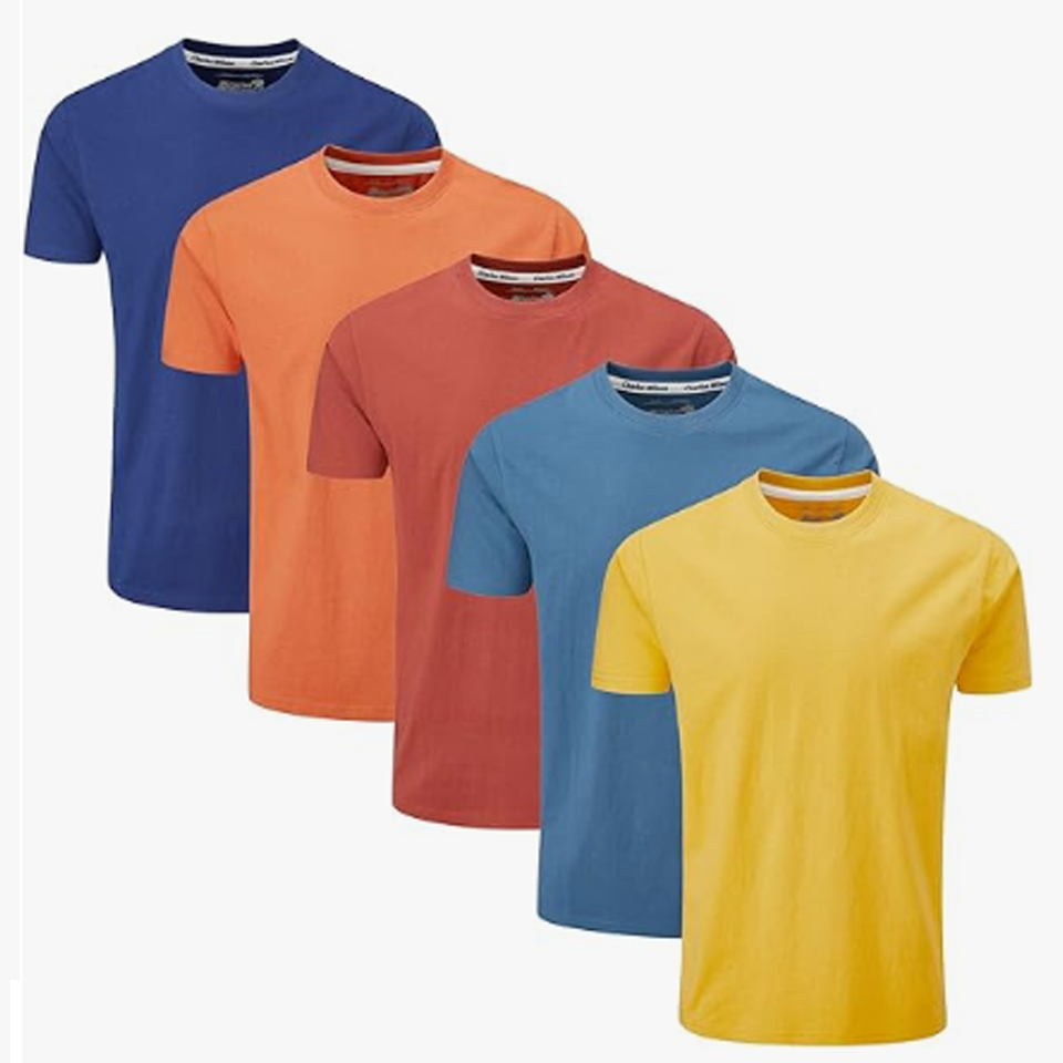 Charles Wilson Men's 5 Pack Crew Neck T-Shirt