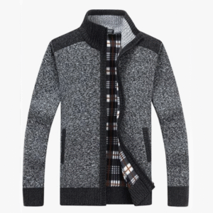 Men's Casual Slim Full Zip Thick Knitted Cardigan Sweaters with Pockets