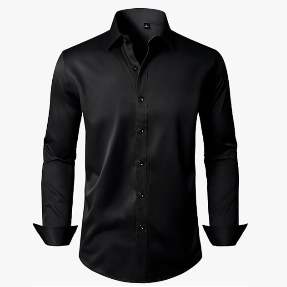 Men's Dress Shirts Long Sleeve Wrinkle Free Stretch Business Casual Wedding Button Down Shirt